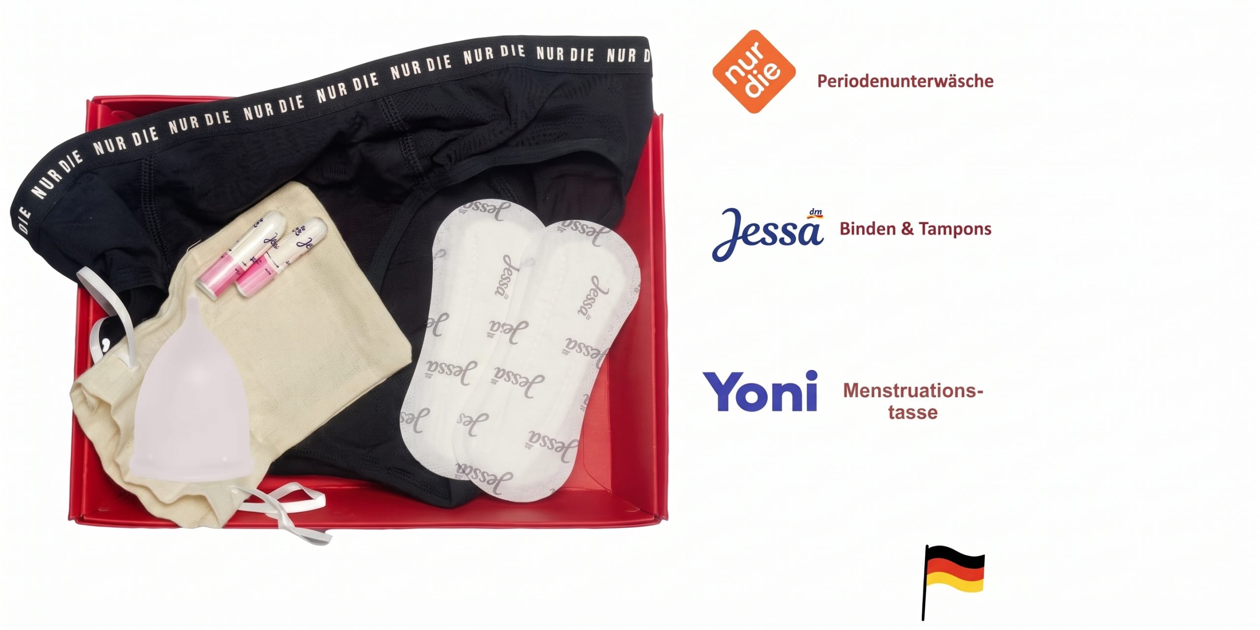 Periodenprodukte in der READY FOR RED Box